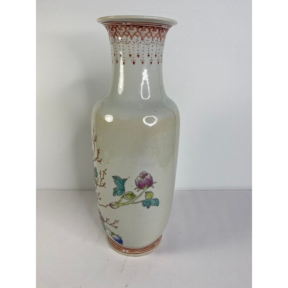 Vintage Chinese Vase Procelain 13 inches Red Stamp on Bottom #2 - Picture 2 of 8